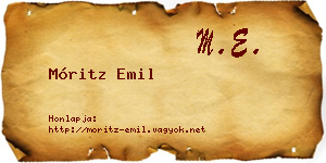 Móritz Emil névjegykártya
