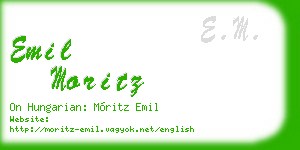 emil moritz business card